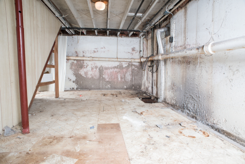 Before Basement Waterproofing in Greater Detroit
