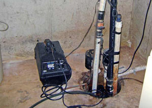 Pedestal sump pump system installed in a home in Dearborn